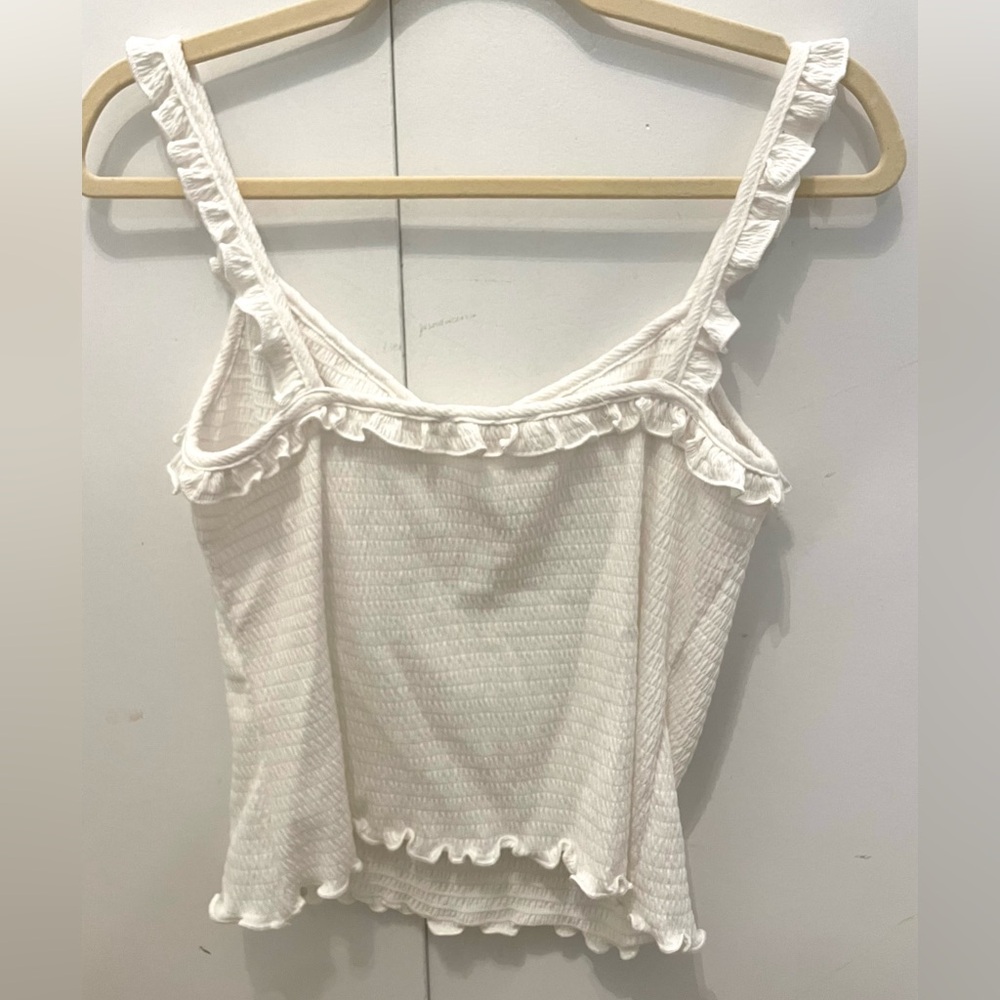 LUSH White Ruffled Tank Top - Picture 2 of 3